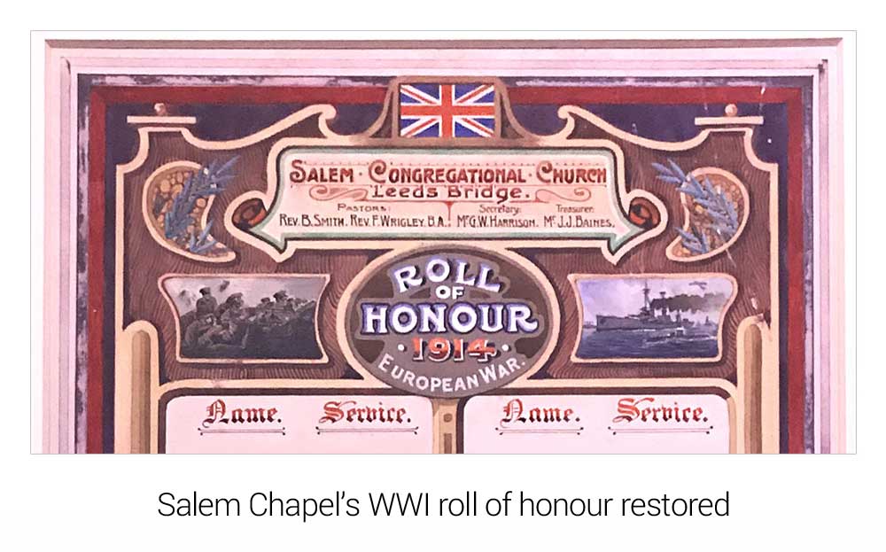 image:Salem Chapel’s WWI roll of honour restored